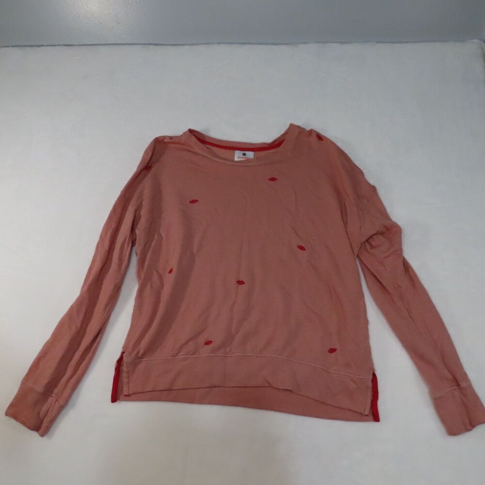 Sundry Pink Sweater Lip Embroidery Size 0